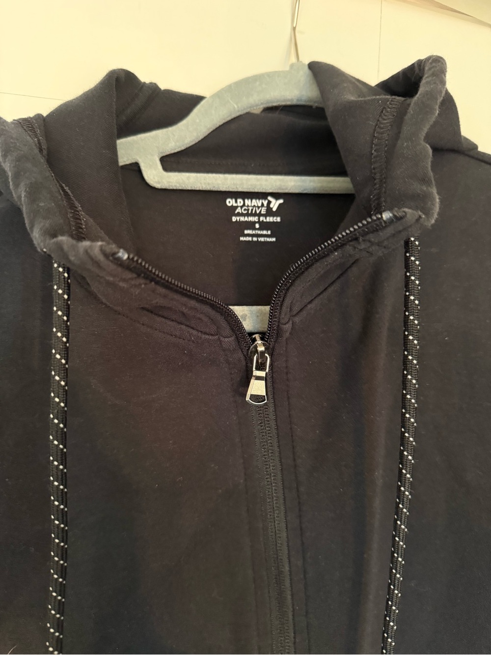 Old Navy Black Full-Zip Hoodie with Reflective Drawcords